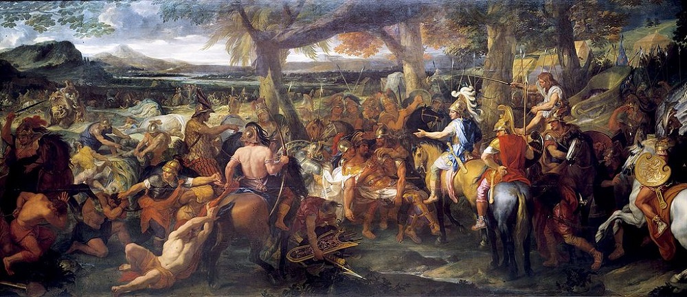 Porus en Alexander de Grote Schilderij door Charles Le Brun uit 1673. Na de Slag bij de Hydaspes in 326 v. Chr. verschijnt de verslagen Porus voor Alexander de Grote